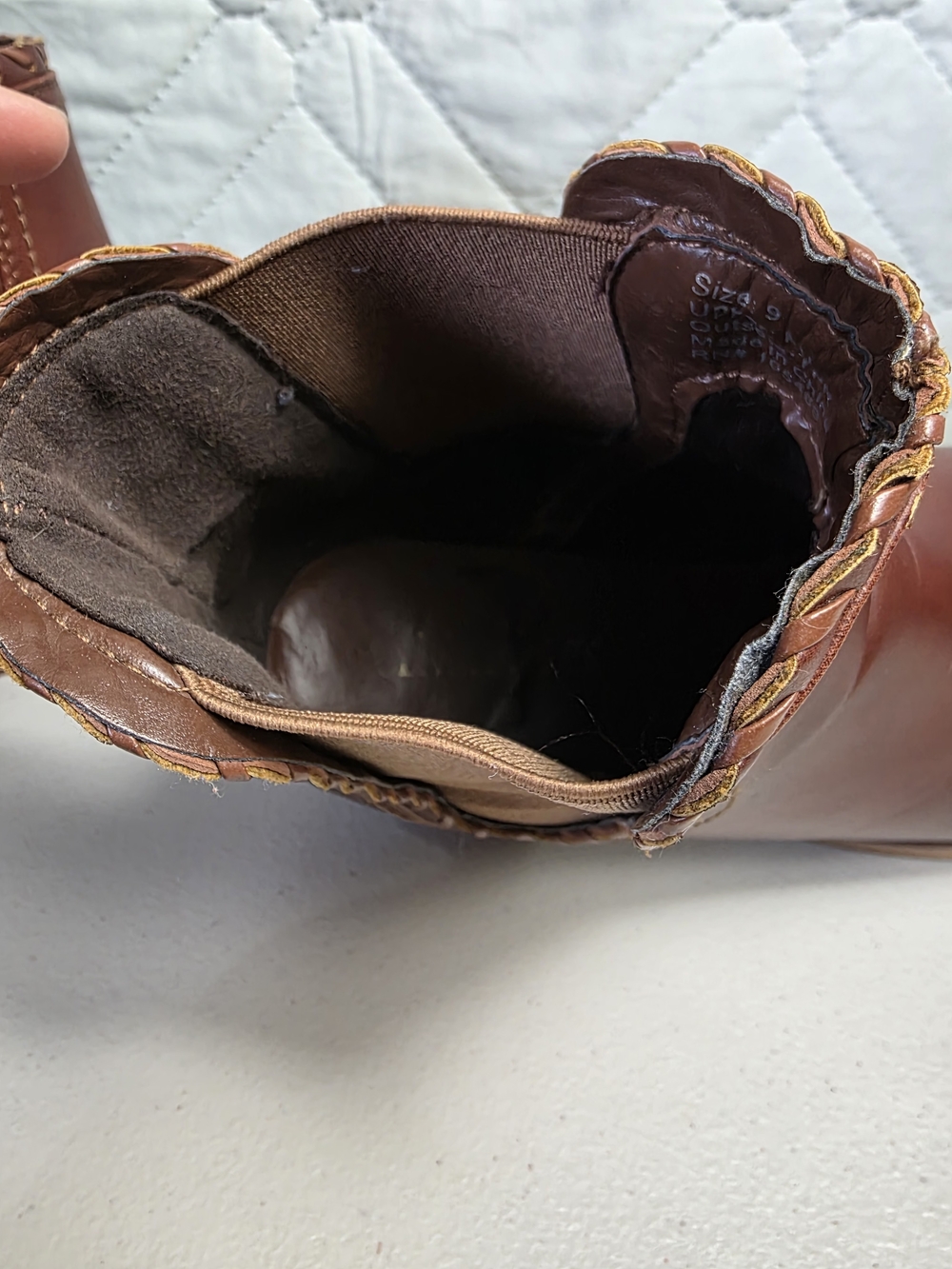 Women's Brown Leather Ankle Booties Sz 9 - Picture 11 of 11